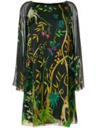 Alberta Ferretti Jungle Print Dress - Black