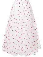 P.a.r.o.s.h. Lips Embroidered Tulle Skirt - White