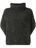 Fabiana Filippi Chunky Knit Cropped Sleeve Sweater - Grey