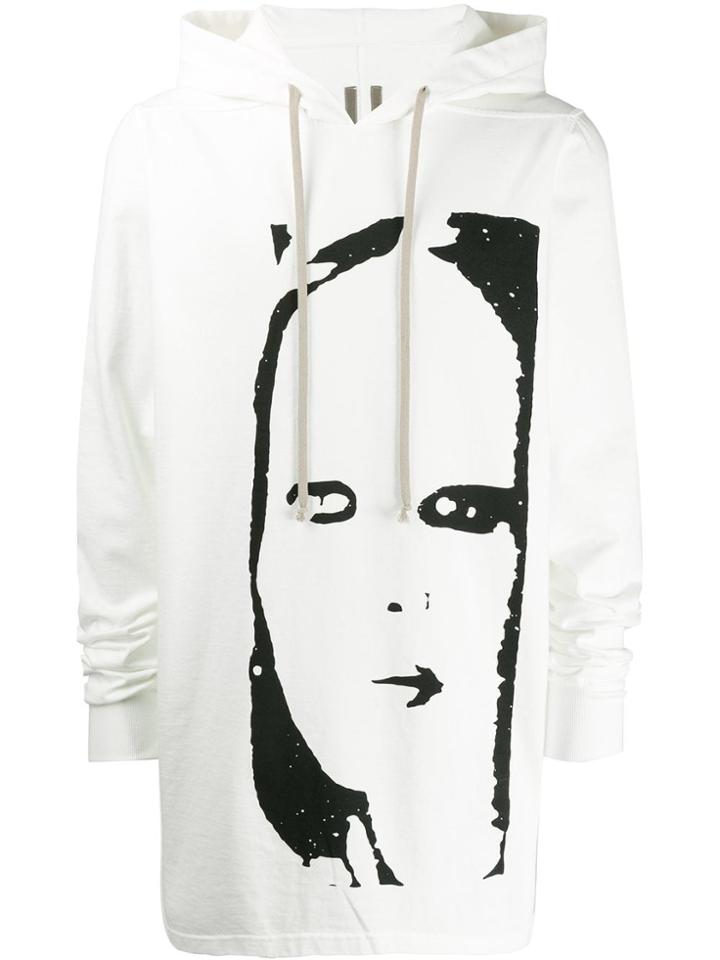 Rick Owens Drkshdw Printed Hoodie - White