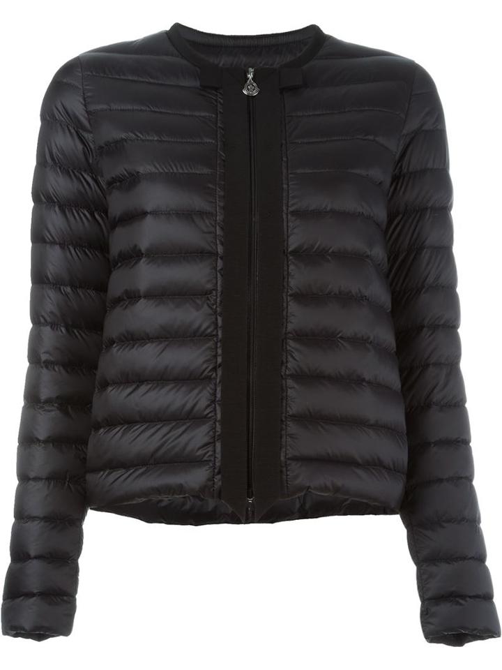 Moncler Ribbon Trim Padded Jacket, Women's, Size: 1, Black, Polyamide/feather Down/nylon