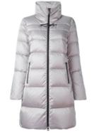 Fay Stand Collar Padded Coat, Women's, Size: Large, Grey, Feather Down/polyamide/feather