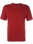 Issey Miyake Men Basic T-shirt, Size: 5, Red, Cotton