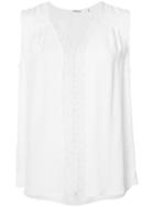 Elie Tahari Embroidered Details Tank Top, Women's, Size: Small, White, Silk