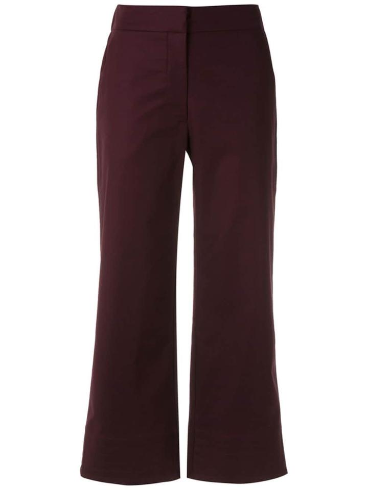 Egrey Cropped Wide-leg Pants - Red