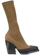 Chloé Contrast Toe Boots - Brown