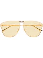 Gucci Eyewear Yellow Aviator-frame Rimless Sunglasses - Yellow &