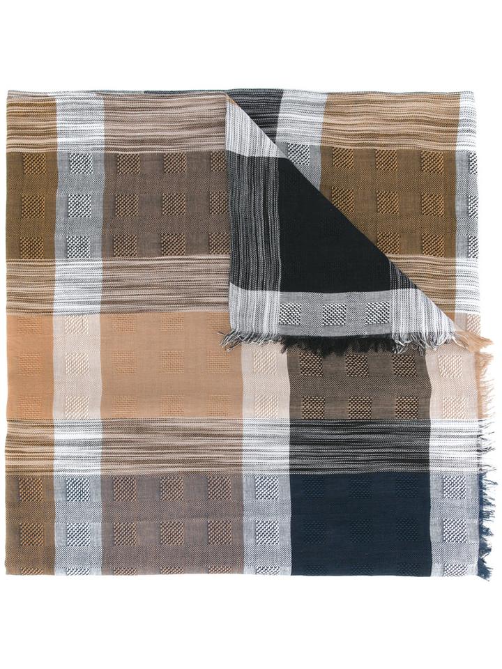 Closed Checked Scarf, Men's, Cotton