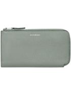 Burberry Two-tone Leather Ziparound Wallet And Coin Case - Blue