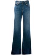 Grlfrnd Flared High Waisted Jeans - Blue