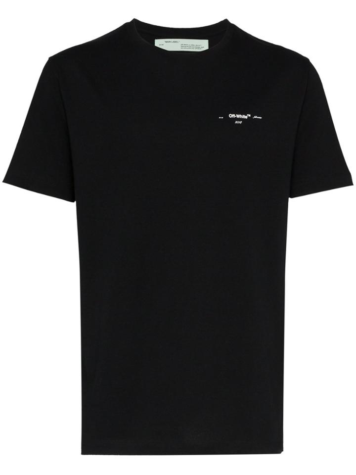 Off-white Arrow Logo Print Short Sleeve Cotton T Shirt - Black