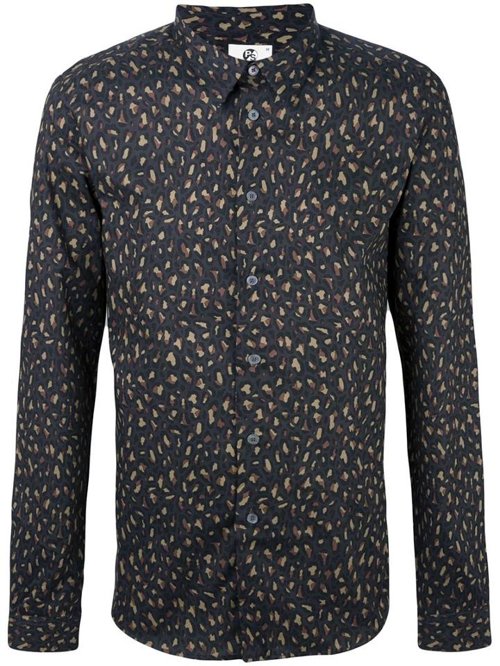 Ps By Paul Smith Leopard Print Shirt, Men's, Size: Large, Brown, Cotton