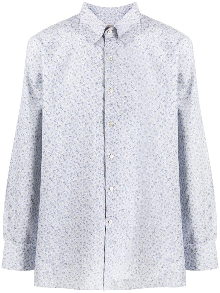 Canali Ditsy Floral Shirt - Blue