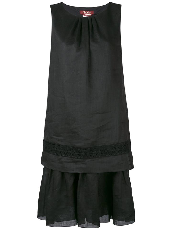 Max Mara Studio Pleated Hem Dress - Black