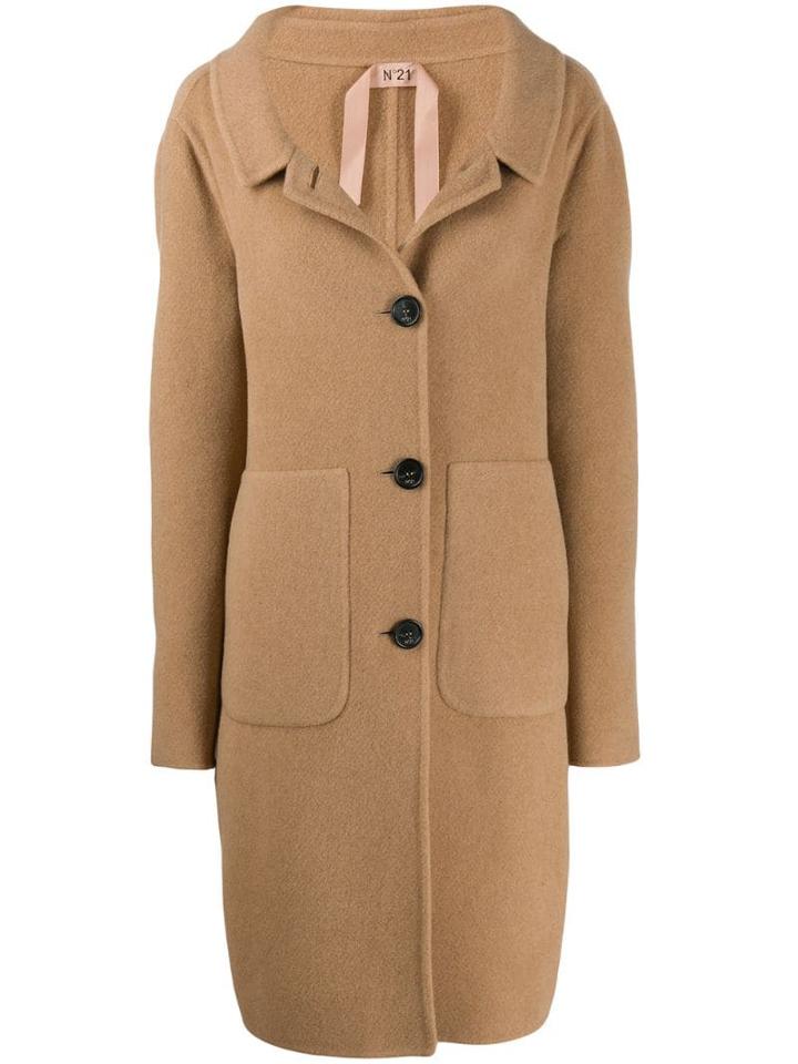 Nº21 Open Collar Coat - Neutrals