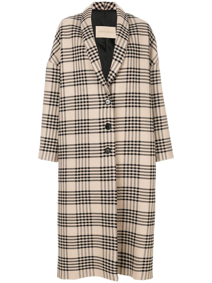 Christian Wijnants Oversized Plaid Coat - Nude & Neutrals