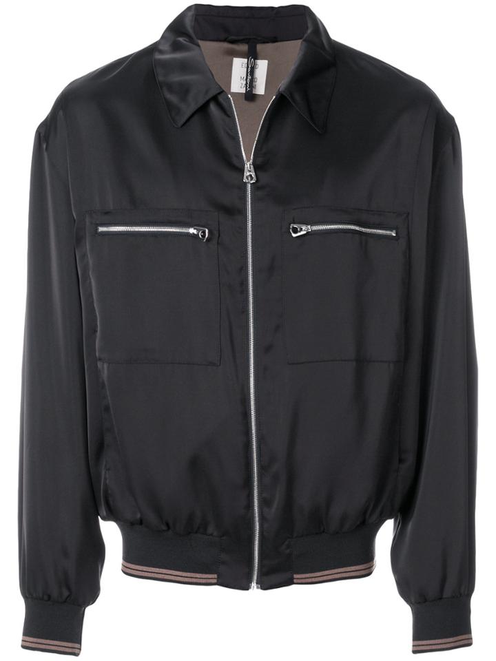 Santoni Zip Pocket Bomber Jacket - Black