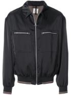Santoni Zip Pocket Bomber Jacket - Black