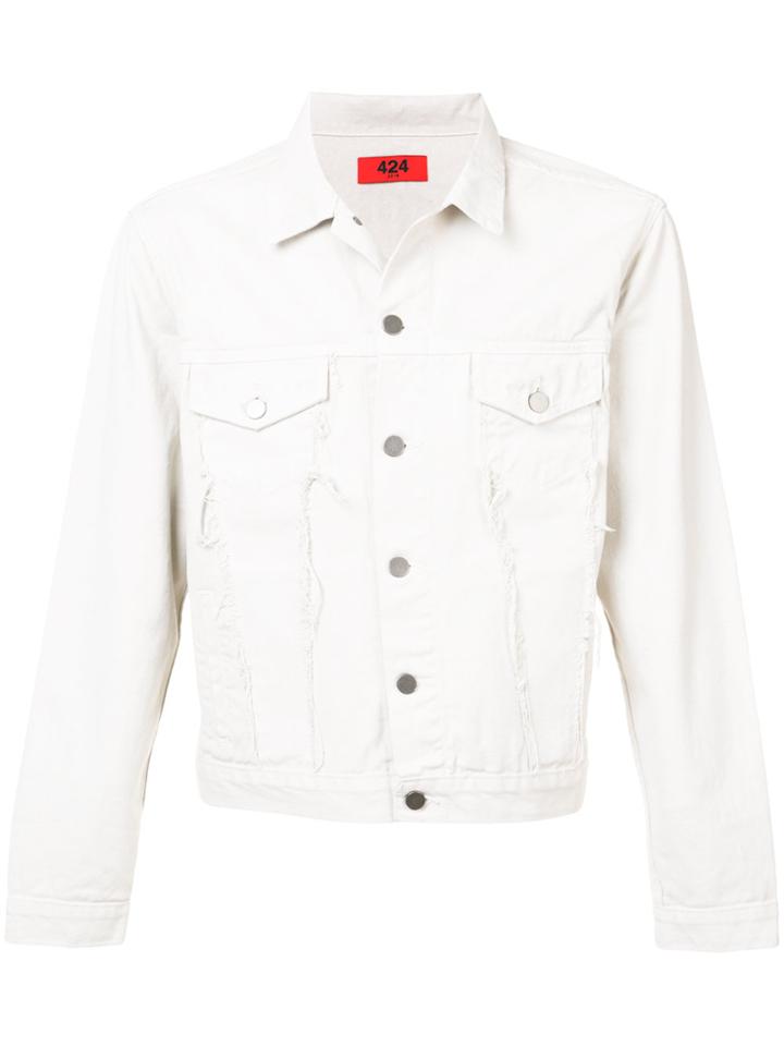 424 Fairfax Button Denim Jacket - White