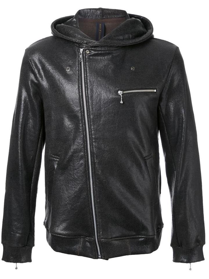 Coated Zipped Hoodie, Men's, Size: 46, Black, Cotton, Miharayasuhiro
