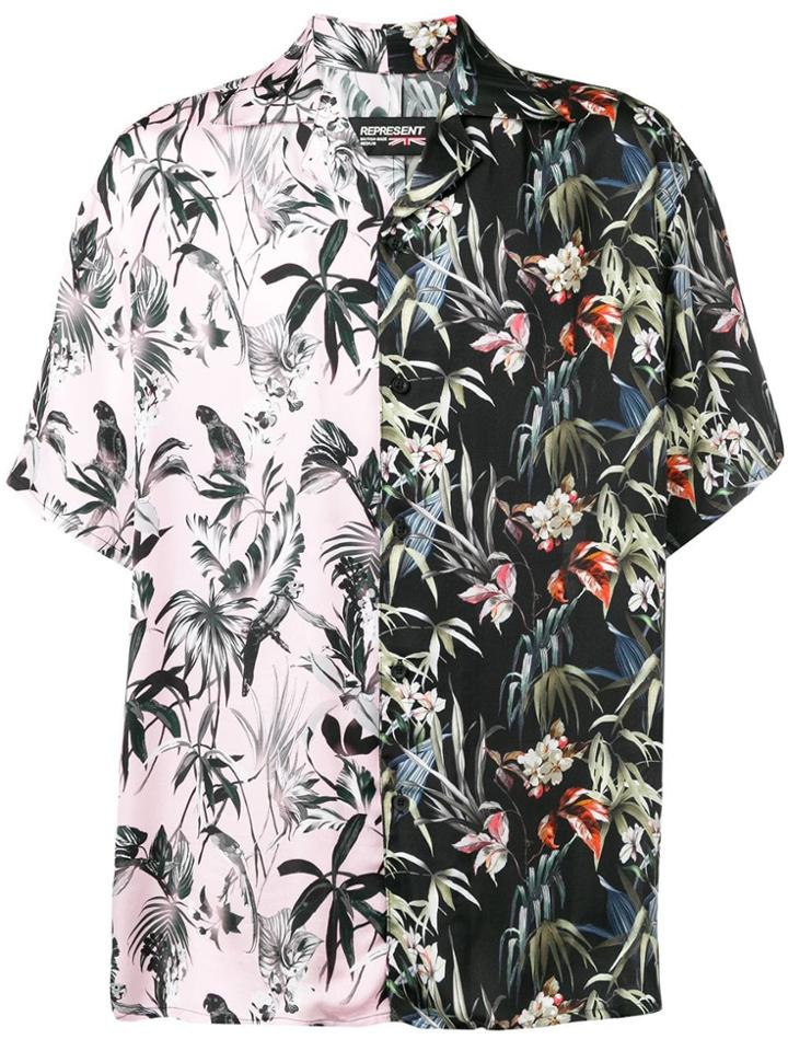 Represent Split Floral Print Shirt - Pink