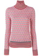 Carven Turtle Neck Knitted Sweater - Red