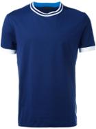 Prada Stripe Trim T-shirt, Men's, Size: Xl, Blue, Cotton/spandex/elastane