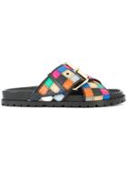 Sacai Crossover Buckle Slides - Multicolour