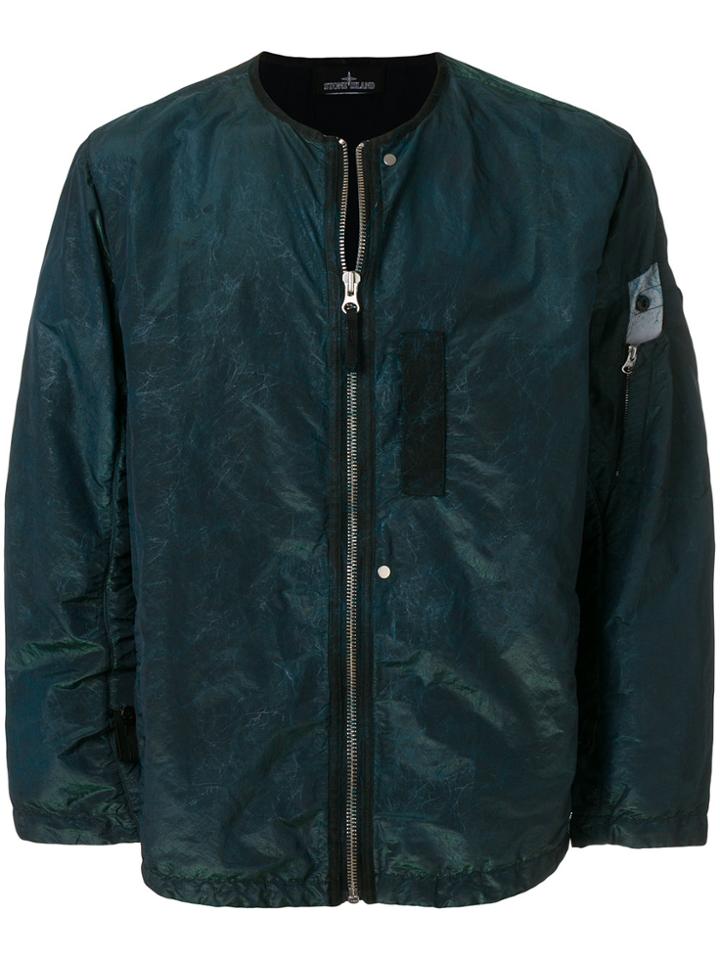 Stone Island Shadow Project Textured Bomber Jacket - Blue