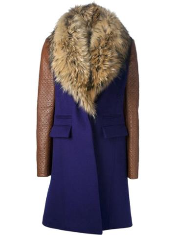 Diane Von Furstenberg Fur Collar Coat