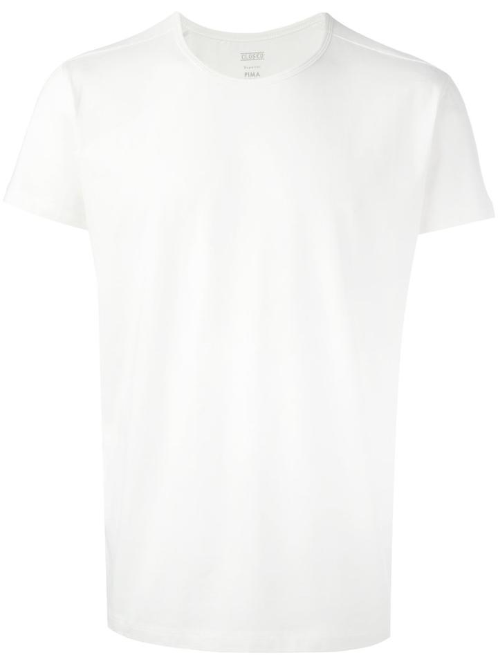 Closed Crew Neck T-shirt, Men's, Size: Medium, White, Cotton/spandex/elastane