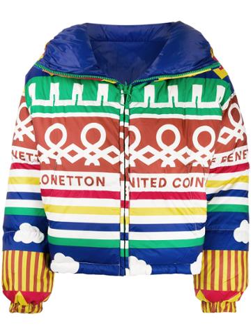 Benetton Logo Padded Jacket - Neutrals