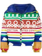 Benetton Logo Padded Jacket - Neutrals