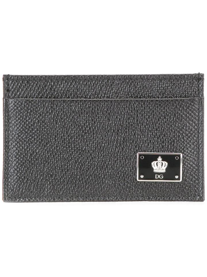 Dolce & Gabbana Metallic Logo Wallet - Black