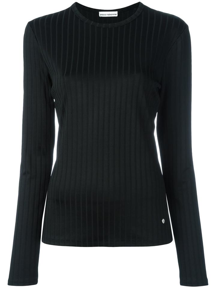 Paco Rabanne Ribbed Jumper, Women's, Size: 36, Black, Viscose/polyamide/spandex/elastane