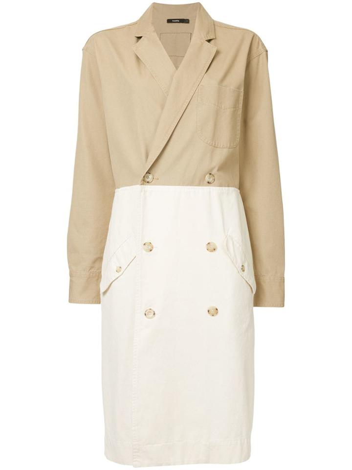 Bassike Jacket Style Double Breasted Dress - Brown