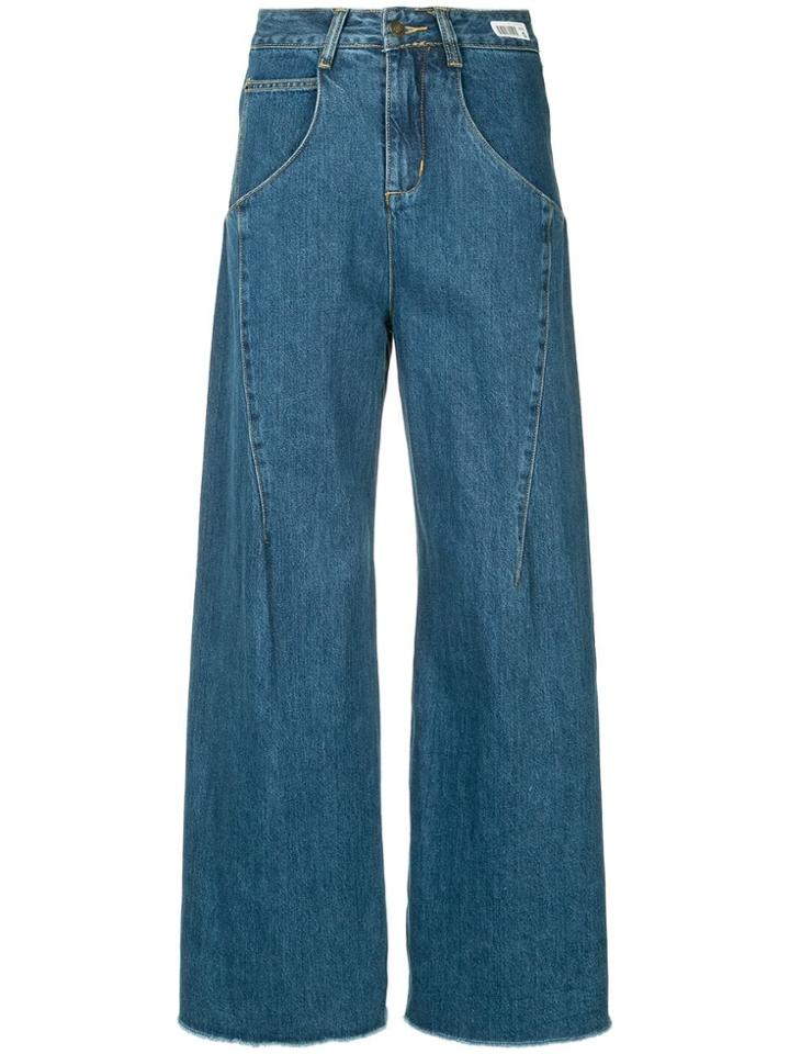 Ground Zero Grown-on-panel Wide Leg Jeans - Blue