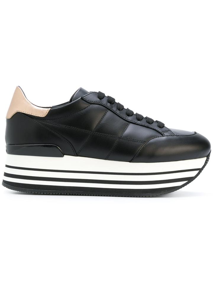 Hogan Platform Lace-up Sneakers - Black