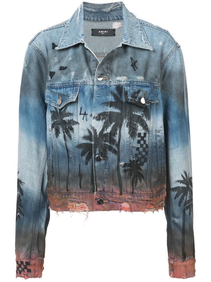 Amiri Palm Trucker Jacket - Blue