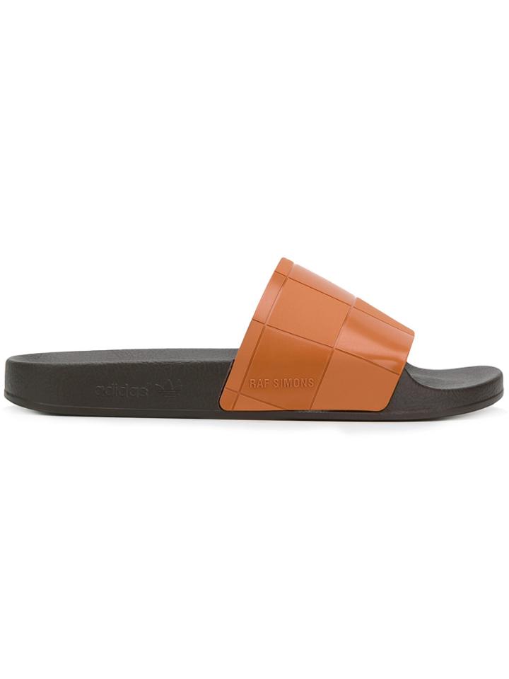 Adidas By Raf Simons Rs Adilette Checkerboard Slides - Blue