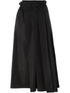 No21 Pleated Detail A-line Skirt, Women's, Size: 44, Black, Cotton
