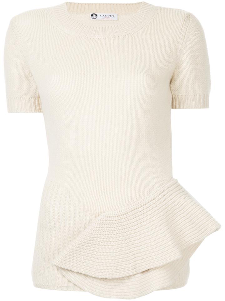 Lanvin Draped Front Knitted Blouse - Nude & Neutrals