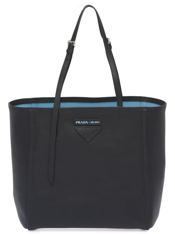 Prada Small Prada Concept Leather Tote - Black