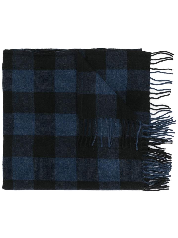 Closed Checked Scarf - Blue