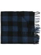 Closed Checked Scarf - Blue
