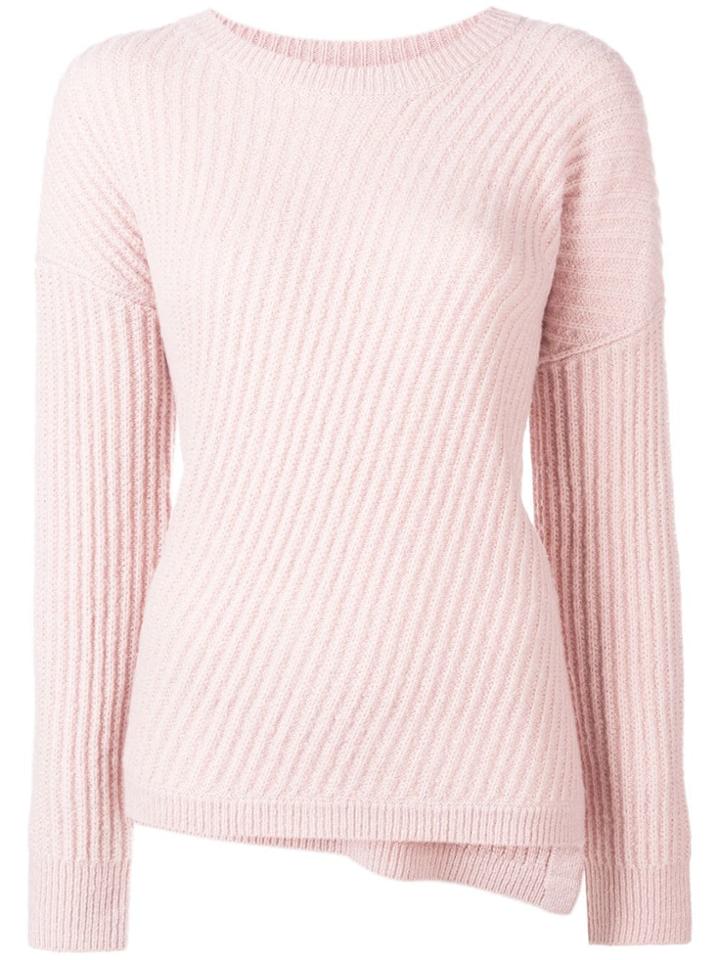 Vince Bias Rib Knit Sweater - Pink & Purple