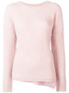 Vince Bias Rib Knit Sweater - Pink & Purple