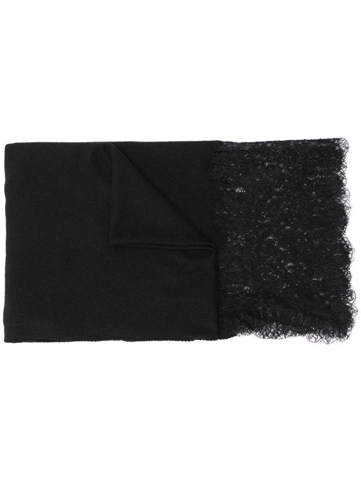 Ermanno Scervino Lace Edge Scarf - Black