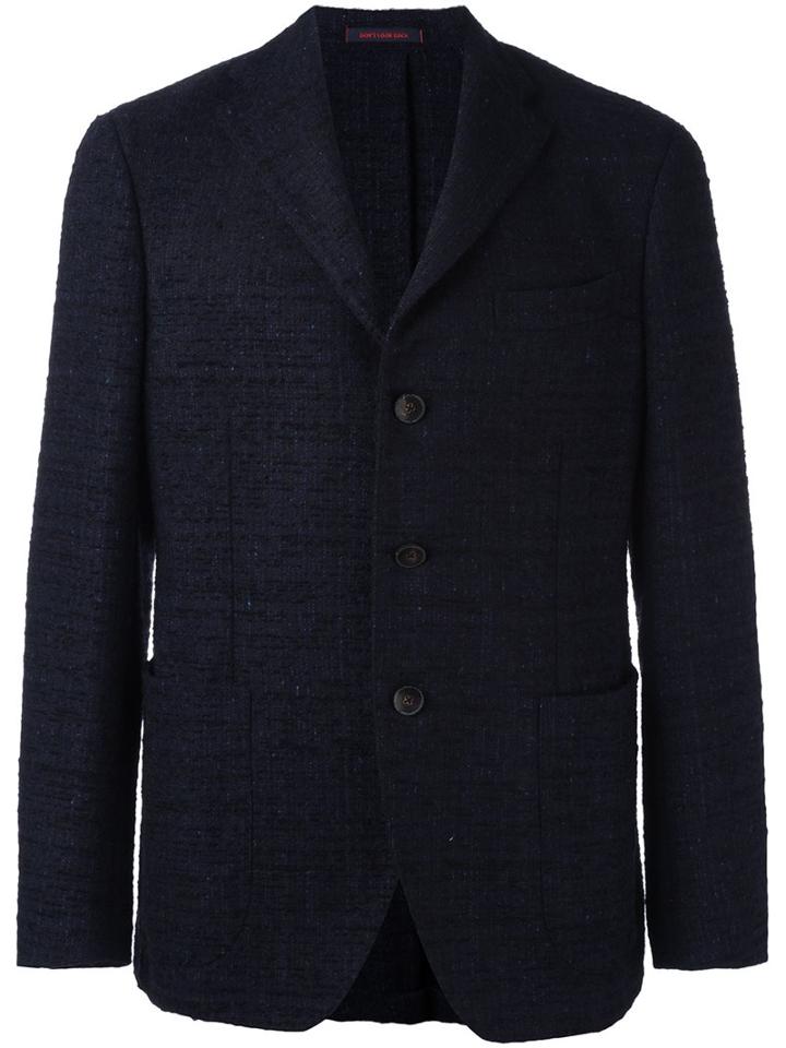 The Gigi Textured Button Front Blazer, Men's, Size: 48, Blue, Wool/alpaca/virgin Wool/cotton