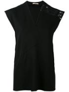 Christopher Kane - Contrast Stitched Top - Women - Polyester/virgin Wool - 40, Black, Polyester/virgin Wool